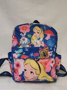 Disney Alice in Wonderland Blue Pink Floral Kids Backpack